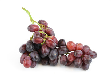 fresh red grape on white background