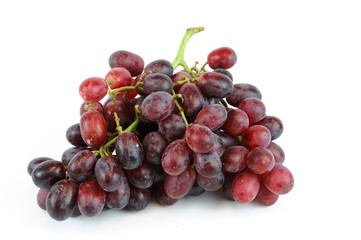 fresh red grape on white background