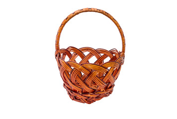 wicker basket isolated on white