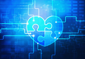 Fototapeta premium Circuit blue background