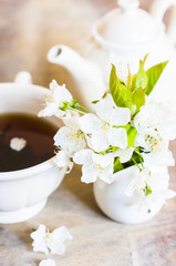 Tea and cherry blossom
