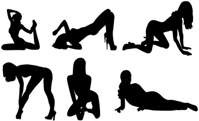 Silhouettes of sexy girls