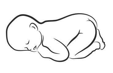 Sketch of the baby. 