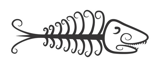 Logo of skeleton fish. 