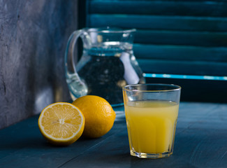Citrus homemade lemonade, summer drink.