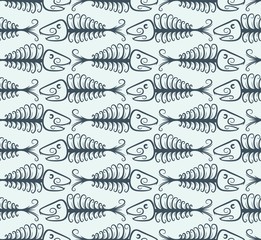 Background with fish skeleton. 