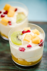 Refreshing mousse with fruits