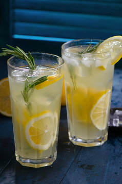 Citrus rosemary lemonade, summer drink.