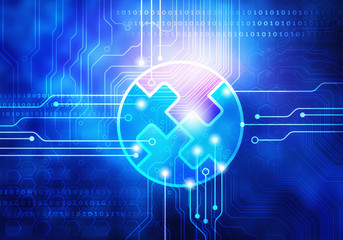 Circuit blue background
