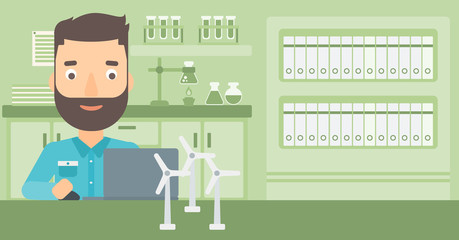 Man working at laptop. 