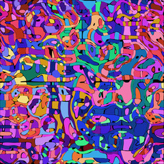 Obraz premium Abstract color mosaic animals vector pattern