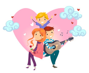 Stickman Family Love Serenade