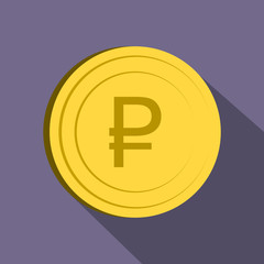 Ruble icon, flat style