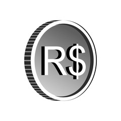 Brazilian real sign icon, simple style
