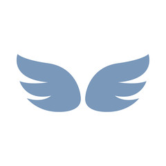 A pair of gray wings icon, simple style