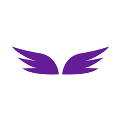 A pair of violet wings icon, simple style