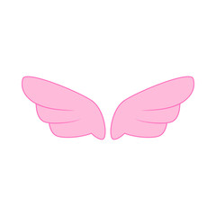 A pair of pink wings icon, simple style
