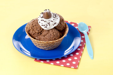 chocolate ice cream cone