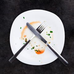Empty plate left after dinner