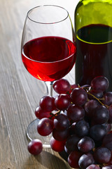 red wine and grapes