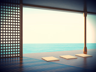 Zen yoga room in the coastal areas Space of the beautiful and unique perspective