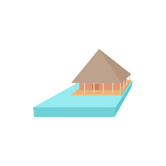 Floating house icon, cartoon style 
