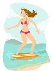 Teen Girl Skim Board