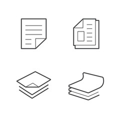 business paper   Line  icon set