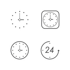 clock line icons set