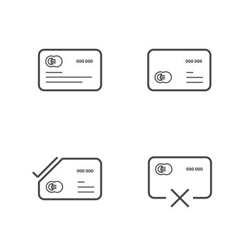 credit card Line icons set
