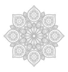 Decorative mandala illustration for adult coloring, well arranged group and easy to edit