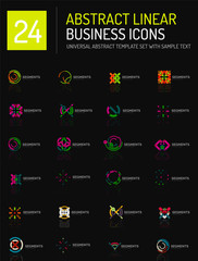 Abstract thin line business icons