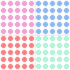 Vector set of seamless patterns with flowers.