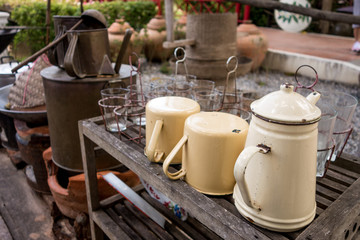 the old teapot and coffee made