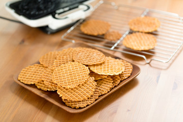 Traditional Italian pizzelle holiday cookies