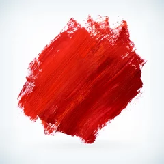 Fotobehang Red paint artistic dry brush stroke vector background © sputanski