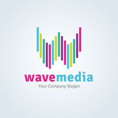 w letter logo. Wing logo. web design logo template. media logo. vector logo template
