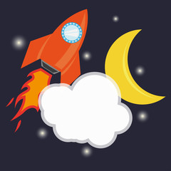 Vector rocket space ship icon