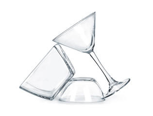 Glassware isolated on a white background