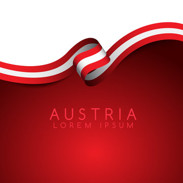 Austria Flag Ribbon : Vector Illustration