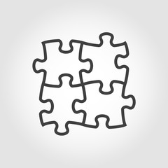 Vector black puzzles icon