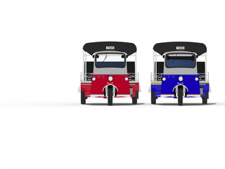 2 Tuk-Tuk tricycle Cartoon Taxi thailand on thailand