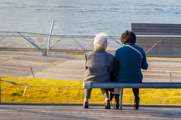 Unidentified people at Osanbashi Pier in Yokohama Port in Japan