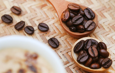 Coffee with roasted beans