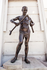 Crutch breaker statue, Piestany, Slovakia