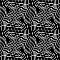 Vector hipster abstract geometry trippy pattern with 3d illusion, black and white seamless geometric background, subtle pillow and bad sheet print, creative art deco, modern fashion design