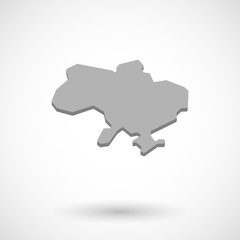 Vector illustration of   the map of Ukraine