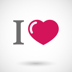 Isolated vector illustration of  an " I love" glyph
