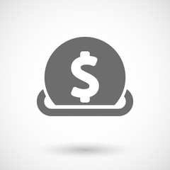 Isolated vector illustration of  a dollar coin entering in a mon