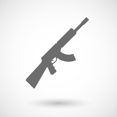 Isolated vector illustration of  a machine gun sign